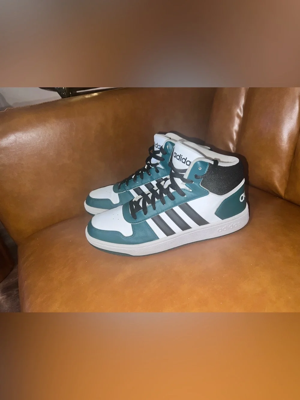 Adidas Hoops 2.0 Mid 'Black Green' FW5995 Men's size 9.5